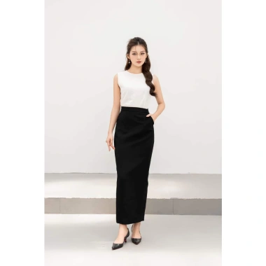 Chân Váy Dáng Bút Chì Suông Nhẹ Dài 90cm 2 Lớp, Sẻ Sau, Túi Vitex - 166.300₫