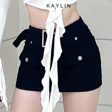 Chân váy jean KAYLIN ngắn túi hộp phối belt phong cách N1.961 – Giá chỉ 450.000đ 2