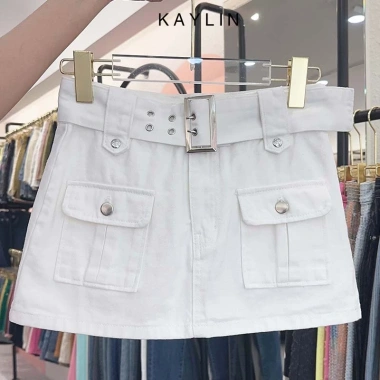 Chân váy jean KAYLIN ngắn túi hộp phối belt phong cách N1.961 – Giá chỉ 450.000đ 4