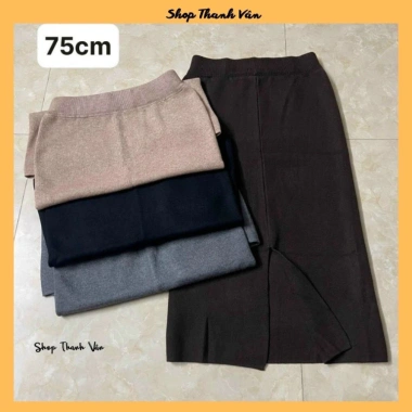 Chân váy len trơn bút chì xẻ sau dài 75cm - Giá chỉ 175.000, ưu đãi mùa thu 6