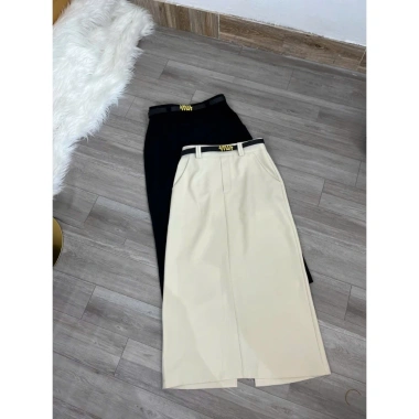 Chân váy midi bút chì Bảo Khánh Shop xẻ sau, túi sườn kèm đai - chỉ 196k