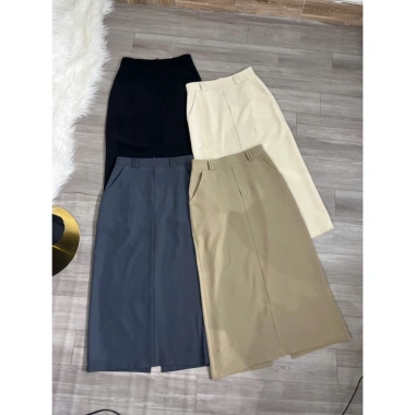 Chân váy midi bút chì HINSTORE xẻ sau, có túi sườn và đai - Giá chỉ 192.080₫