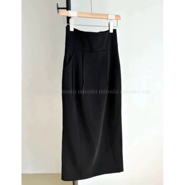 Chân Váy Midi Dài Bút Chì Cạp Cao Che Bụng Tôn Dáng, Vải Tuyết Mưa Cầu Vồng Đậm Mềm Mịn - Giá chỉ 295k