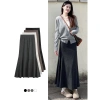 Chân váy midi dài nhung tăm lông thỏ, len thun đuôi cá co giãn công sở - 129k 7