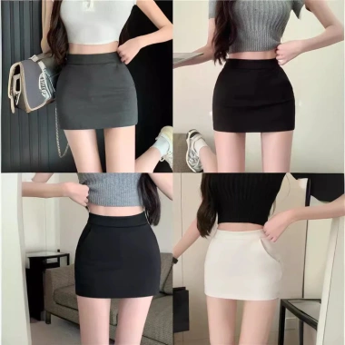 Chân váy ngắn chữ A ôm dáng, chất UMI co giãn mềm mại, có lót quần, tôn dáng nữ, giá chỉ 89.000 VND
