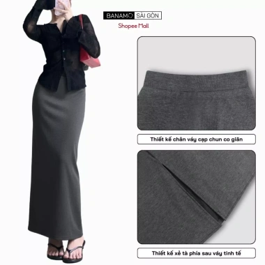 Chân váy nỉ len dài cạp chun xẻ tà sau BIGSIZE Banamo Sài Gòn Giá chỉ 139k 4 Chân váy nỉ len dài cạp chun xẻ tà sau BIGSIZE Banamo Sài Gòn Giá chỉ 139k 4