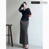 Chân váy nỉ len dài cạp chun xẻ tà sau BIGSIZE Banamo Sài Gòn Giá chỉ 139k 5