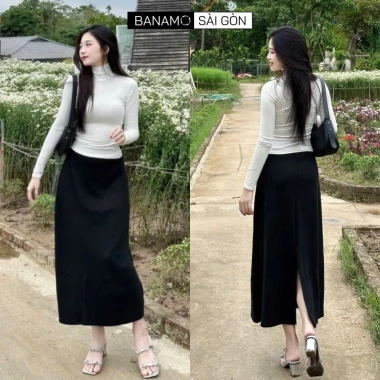 Chân váy nỉ len dài cạp chun xẻ tà sau BIGSIZE Banamo Sài Gòn Giá chỉ 139k 9 Chân váy nỉ len dài cạp chun xẻ tà sau BIGSIZE Banamo Sài Gòn Giá chỉ 139k 9