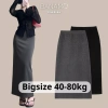 Chân váy nữ BIGSIZE Banamo nỉ len dài cạp chun xẻ tà sau Hàn Quốc giá 159k