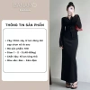 Chân váy nữ BIGSIZE Banamo nỉ len dài cạp chun xẻ tà sau Hàn Quốc giá 159k 2