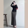 Chân váy nữ BIGSIZE Banamo nỉ len dài cạp chun xẻ tà sau Hàn Quốc giá 159k 5