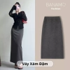Chân váy nữ BIGSIZE Banamo nỉ len dài cạp chun xẻ tà sau Hàn Quốc giá 159k 10