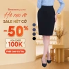 Chân váy nữ bút chì CVW-R01 cotton tự nhiên, dài ngắn 1 lớp, Thái Hòa - Giá ưu đãi 197.800₫