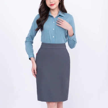 Chân váy nữ bút chì CVW-R01 cotton tự nhiên, dài ngắn 1 lớp, Thái Hòa - Giá ưu đãi 197.800₫
