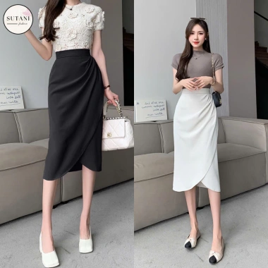 Chân váy ôm công sở SUTANI V01 kiểu bút chì, cạp xếp ly, thon gọn - 215k VND