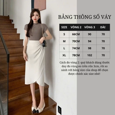 Chân váy ôm công sở SUTANI V01 kiểu bút chì, cạp xếp ly, thon gọn - 215k VND