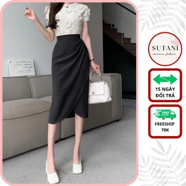 Chân váy ôm công sở SUTANI V01 kiểu bút chì, cạp xếp ly, thon gọn - 215k VND