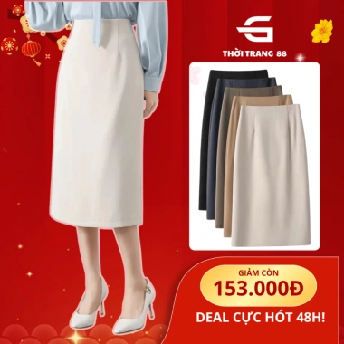 Chân Váy Suông 65cm VINTECH 2 Lớp Dày Dặn - Cao Cấp Không Nhăn, May Ẩn Chỉ Tôn Dáng
