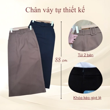 Chân Váy Suông Dài 88cm Đai Sang Trọng Vitex - Giá Ưu Đãi 180.000 VND