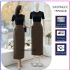 Chân Váy Suông Dài 90cm Phối Đai 2 Lớp Vitex - Công Sở Hành Dáng, Giá Giảm 185k