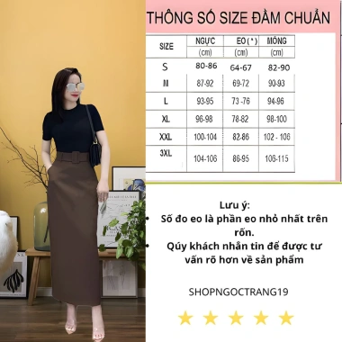 Chân Váy Suông Dài 90cm Phối Đai 2 Lớp Vitex - Công Sở Hành Dáng, Giá Giảm 185k 6