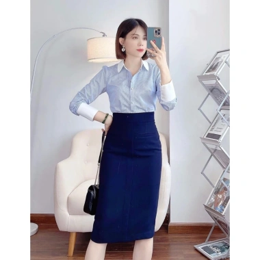 Chân váy Susuclothing bút chì dài qua gối, xẻ sau, 2 túi, 70cm – Giá chỉ 180.900₫