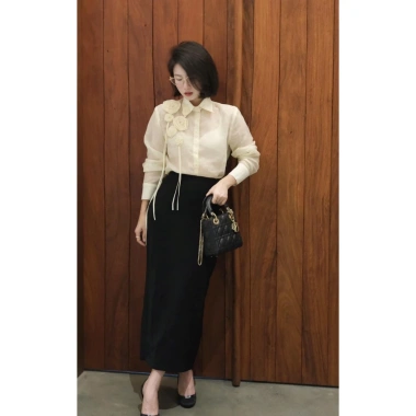 Chân váy Susuclothing bút chì suông Maxi 90cm đến mắt cá chân, cao cấp, có túi và lót Vitex CV07 - Giá 217.800 3