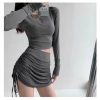 Chân váy thun co giãn, dây rút ôm body - tạo dáng, quần giả váy zumba SP118 119k 5