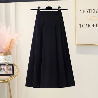 Chân váy xếp li lưng cao dài qua gối 4 lớp, công sở thời trang, chiều cao 68cm 5