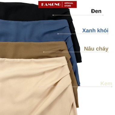 Chân váy xếp ly KAMONG CV006 tà chéo phong cách công sở - giá chỉ 155k