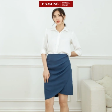 Chân váy xếp ly KAMONG CV006 tà chéo phong cách công sở - giá chỉ 155k