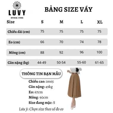 Chân váy xòe dài 80cm xếp ly 2 lớp vải đẹp thời trang công sở cao cấp - Giá 213k