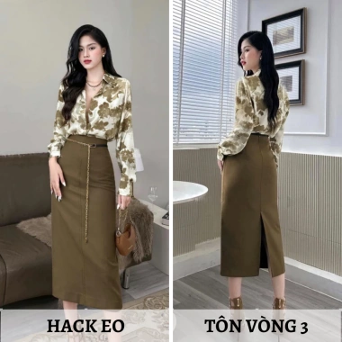 Chân váy xuông midi 75cm cạp liền - Thời trang công sở - Giá chỉ 169.998₫