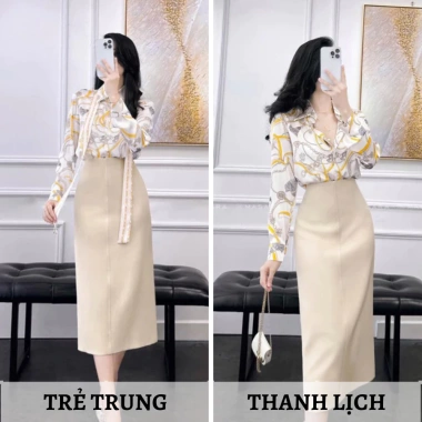 Chân váy xuông midi 75cm cạp liền - Thời trang công sở - Giá chỉ 169.998₫ 8 Chân váy xuông midi 75cm cạp liền - Thời trang công sở - Giá chỉ 169.998₫ 8