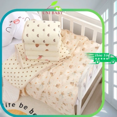 Chăn xô muslin hạt đậu size lớn 100x110 cm cho bé sơ sinh họa tiết xinh xắn, giảm giá 18.000₫