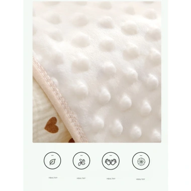 Chăn xô muslin hạt đậu size lớn 100x110 cm cho bé sơ sinh họa tiết xinh xắn, giảm giá 18.000₫