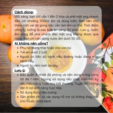 Chanh đào ngâm mật ong đường phèn 1L CAOFOOD 100% nguyên chất - Giảm đau cổ họng, giá ưu đãi 149.999 VND