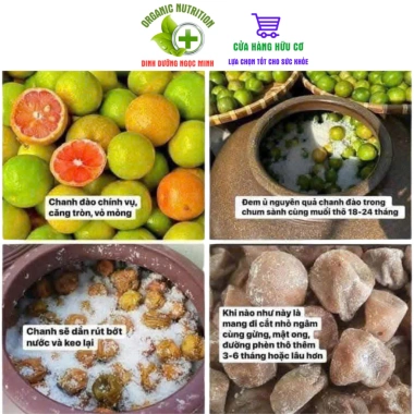 Chanh Sành Đào Ủ Muối Mật Ong - Ngon Dễ Uống, Giảm Ho, Ấm Họng, Tiêu Đờm - 185k
