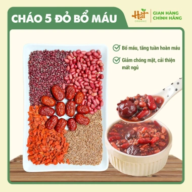 Cháo 5 Đỏ Bổ Khí Huyết và Bổ Máu, Bồi Bổ Sau Sinh - Ngũ Cốc Dinh Dưỡng Ăn Kiêng