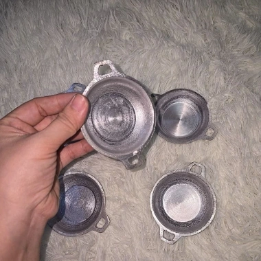 Chảo 8cm nhôm đúc mini 2 quai - Đồ chơi nấu ăn chịu nhiệt, giá 66.000 đồng 2