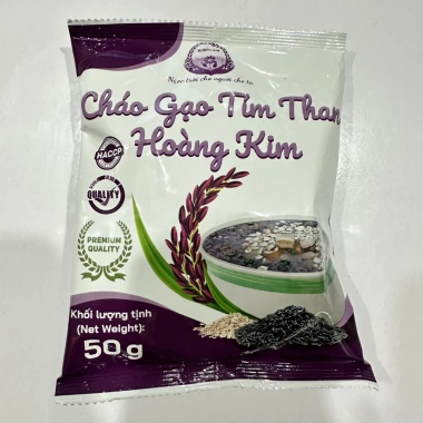 Cháo Ăn Liền Gạo Tím Than Hoàng Kim 30 gói, chất xơ cao, tiêu hoá tốt, nấu 3 phút 2