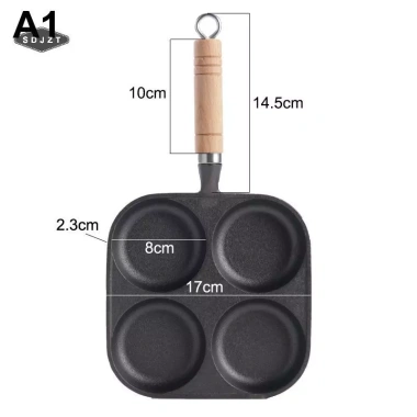 Chảo chiên trứng 4 lỗ kèm xẻng và bàn chải dầu - Chống dính, dùng cho bếp gas và cảm ứng, giá ưu đãi 141.790 VND 10