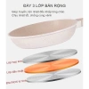 Chảo chống dính bếp từ vân đá kiểu Nhật 20-30cm, đáy ceramic, cán gỗ - Giá ưu đãi 159.000 VND 6