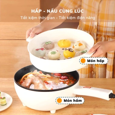 Chảo Điện Đa Năng 3L Chống Dính Tay Cầm Dài, Combo Điều Chỉnh Nhiệt Độ - Tiện Lợi, Giá Ưu Đãi 295k 8
