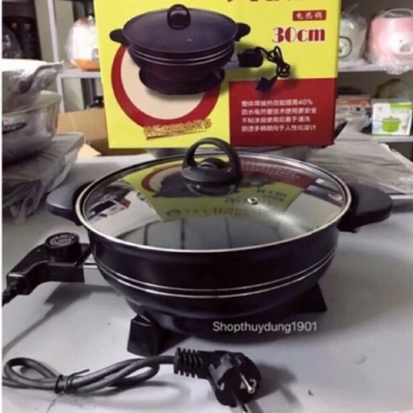 Chảo điện đa năng chống dính - Nồi lẩu điện, bảo hành 12 tháng, chỉ 268.000₫