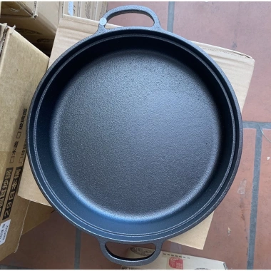 Chảo gang chiên rán hai tai đáy chống dính tự nhiên - Phù hợp bếp từ, điện, gas, lò nướng, giảm giá 20% chỉ 590.000₫ 3