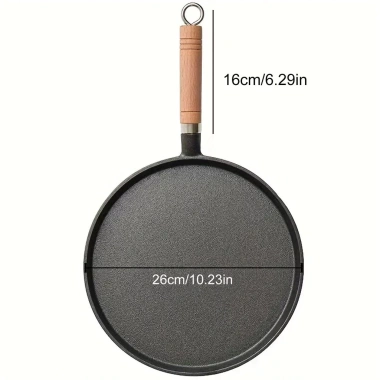Chảo Gang Chống Dính Đáy Phẳng - Tay Cầm, Chiên Trứng, Pancake, Giao 12h