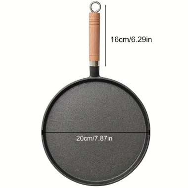 Chảo Gang Chống Dính Đáy Phẳng - Tay Cầm, Chiên Trứng, Pancake, Giao 12h