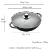 Chảo gang sâu lòng 30cm đúc nguyên khối chống dính tự nhiên dùng mọi bếp và nắp kính - Giá 660.000 VND 5