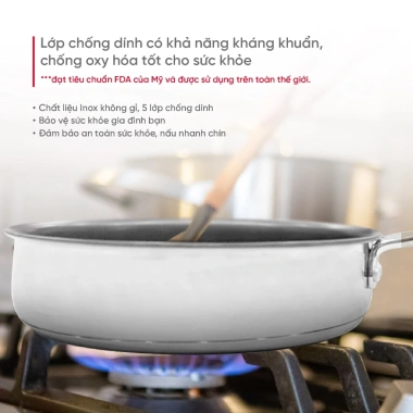 Chảo Inox Chống Dính Goldsun GPA1.402-1.450 – Siêu bền, dùng mọi loại bếp, chỉ 210.000đ